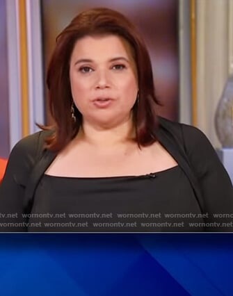 Ana's black square neck top on The View