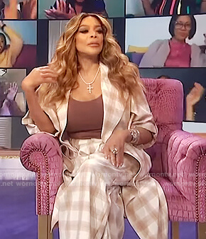 Wendy's plaid coat and pants on The Wendy Williams Show