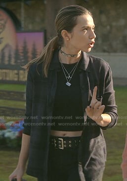Blaire's grey plaid shirt on Teenage Bounty Hunters