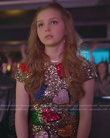 Carrie's heart sequin dress on Julie and the Phantoms