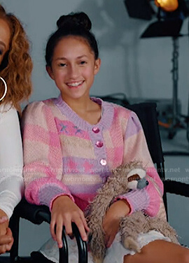 Emme Muniz's pink star print cardigan on Today