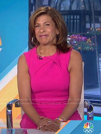 Hoda's pink ribbed dress on Today