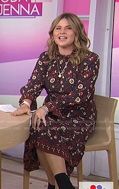 Jenna's brown floral midi dress on Today