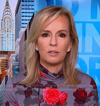 Dr. Jennifer Ashton's grey floral turtleneck top on Good Morning America