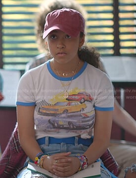 Julie's racing car print ringer tee on Julie and the Phantoms
