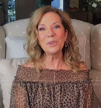Kathie's leopard print off-shoulder top on Today