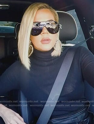 Khloe's crystal heart earrings on Keeping Up with the Kardashians
