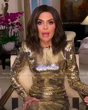 Lisa's gold sequin dress on The Real Housewives of Beverly Hills