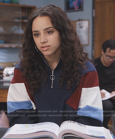 Moe's colorblock zip sweatshirt on Trinkets