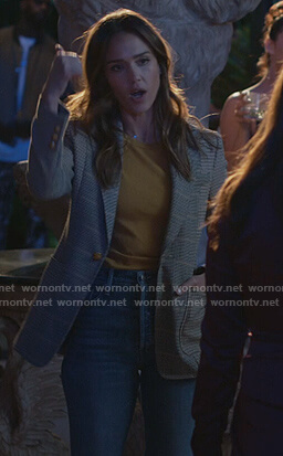 Nancy's beige plaid blazer on LA's Finest