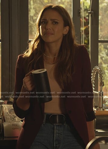 Nancy's burgundy blazer on LA's Finest