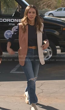 Nancy's colorblock blazer on LA's Finest