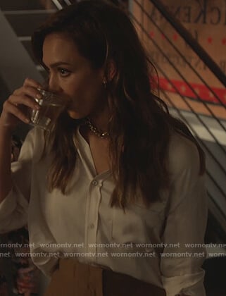 Nancy's white satin blouse on LA's Finest