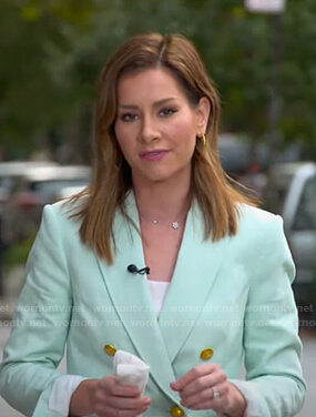 Rebecca's mint green blazer on Good Morning America