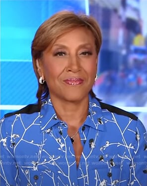 Robin's blue floral blouse on Good Morning America