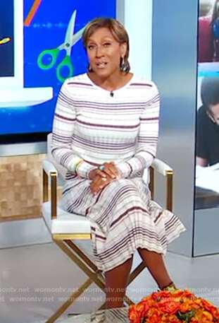Robin's strip ribbed dress on Good Morning America