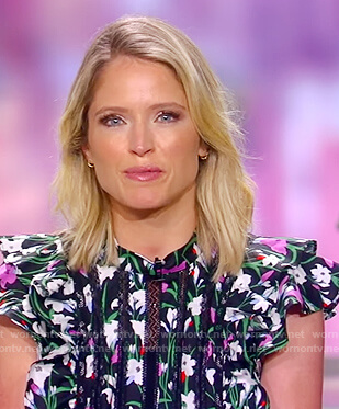 Sara's black floral lace inset top on The View