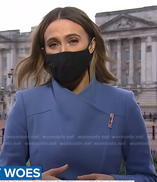 Sarah Harman's blue wrap coat on Today