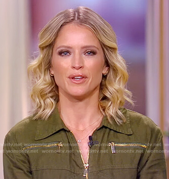 Sara's green utility jumpsuit on The View