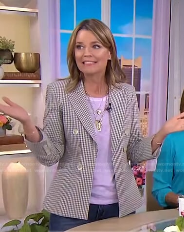 Savannah's gingham check blazer on Today