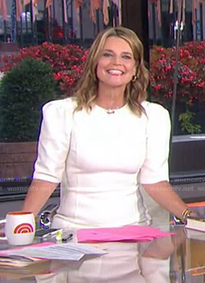 Savannah's white puff sleeve dress on Today
