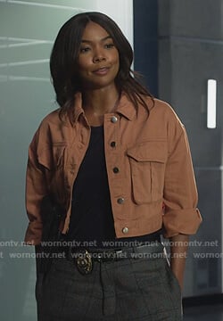 Sydney's brown cropped jacket on LA's Finest