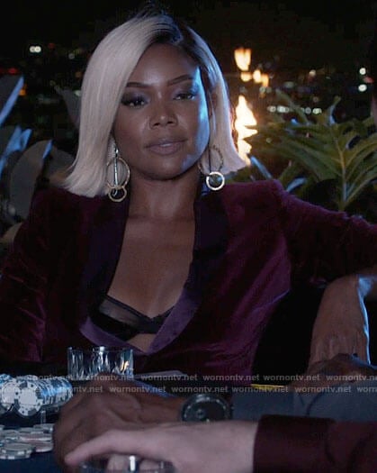 Sydney's red velvet blazer on LA's Finest