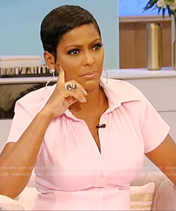 Tamron's pink shirtdress on Tamron Hall Show