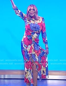 Wendy's floral print maxi dress on The Wendy Williams Show