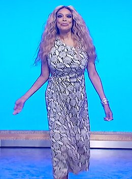 Wendy's gray snakeskin dress on The Wendy Williams Show