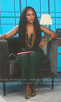 Even's green strapless dress on The Talk