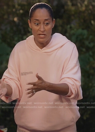 Rainbow's pink oversized hoodie on Black-ish