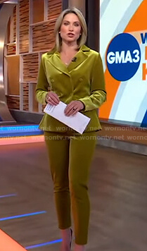 Amy's yellow velvet suit on Good Morning America
