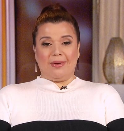 Ana's colorblock sweater on The View