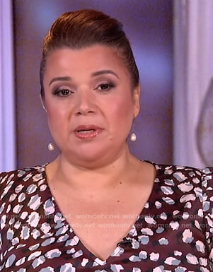 Ana's brown leopard print blouse on The View