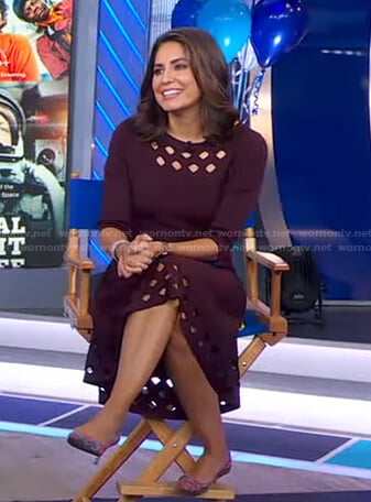 Cecilia's burgundy cutout dress on Good Morning America