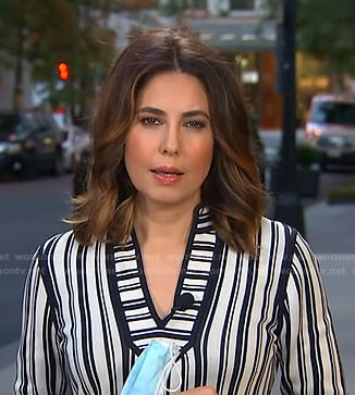 Cecilia's white striped v-neck top on Good Morning America