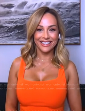 Clare Crawley's orange square neck dress on Good Morning America
