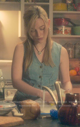 Dani's denim waistcoat on The Haunting of Bly Manor