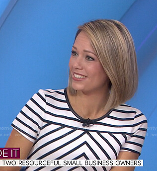 Dylan's white striped short sleeve dress on Today