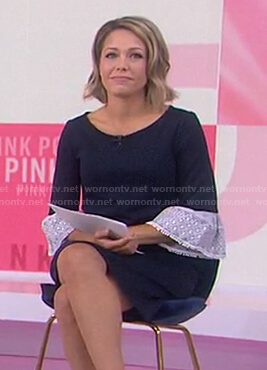 Dylan's navy embroidered cuff dress on Today