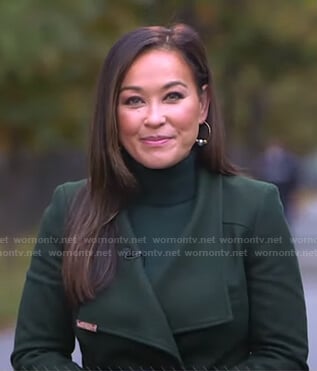 Eva's green wrap coat on Good Morning America