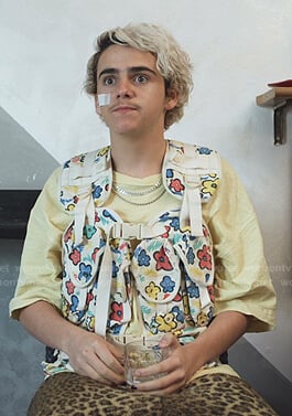 Fraser's floral utility vest on We Are Who We Are