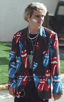 Fraser's Rolling Stone logo print jacket on We Are Who We Are