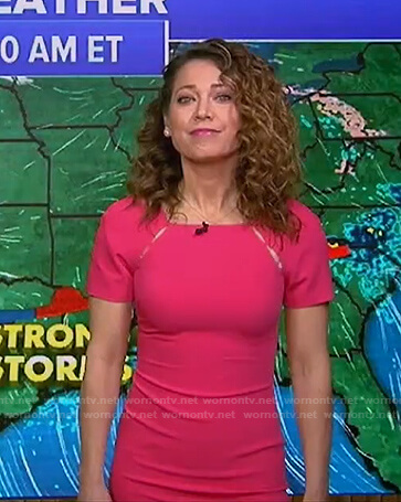 Ginger's pink cutout short sleeve dress on Good Morning America