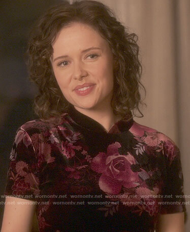 Jamie's floral velvet dress on The Haunting of Bly Manor