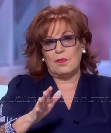 Joy's blue embroidered blouse on The View