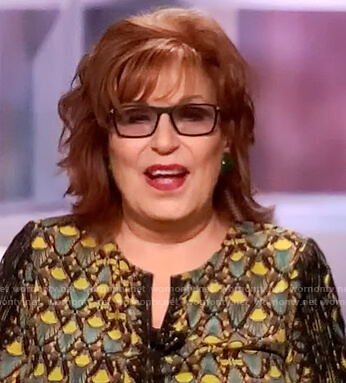 Joy's printed lace trim blouse on The View