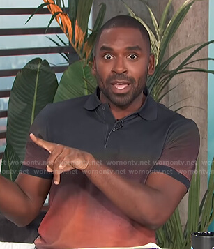 Justin's ombre polo shirt on E! News Daily Pop