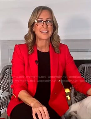 Lara's red double breasted blazer on Good Morning America